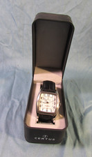 Montre homme CERTUS ( Besançon) bracelet cuir  water resistant 5 ATMµ ETAT NEUF