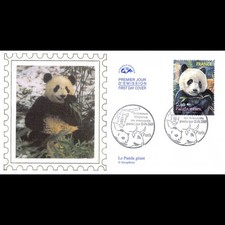 CEF soie - Animaux disparus ou menacés - Panda géant - oblit Paris 20/6/09