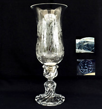 BACCARAT - PHOTOPHORE BOUGEOIR BAMBOU TORS Cristal  Gravé Arabesques 40cm  Signé