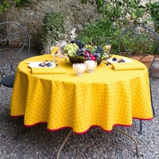 Nappe ronde coton enduit