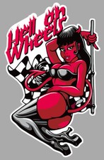 STICKER PIN UP VINTAGE DIABLESSE HOT ROD 9cm AUTOCOLLANT VINYL PD033