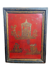 Panneau en bois laqué Chinois du XIXème