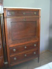 ANCIEN SECRETAIRE ACAJOU MASSIF EPOQUE LOUIS L XVI DIT MARSEILLAIS XVIII MARBRE