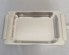 GALLIA CHRISTOFLE Plat art déco service corbeille bannette métal argenté 34x19