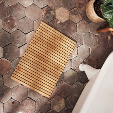 Tapis De Bain De Douche En Bambou Naturel Imperméable X 23 25 Pouces /