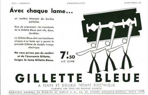 Publicité ancienne lame - , de