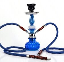 Narguilé Kit Complet Chicha Double Tuyaux Ensemble Haut De Gamme Couleur Bleu