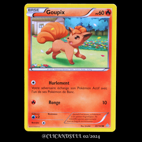 Carte pokémon 160 - 20/160, goupix
