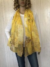 Foulard écharpe en Soie Jaune