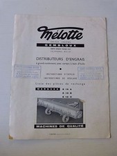 catalogue pieces de rechange : distributeurs d' engrais MELOTTE type E 10 A B C 