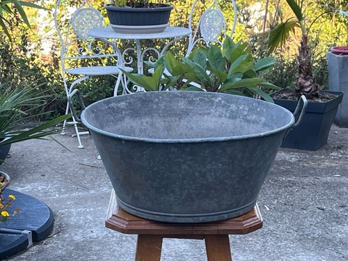 Ancienne bassine zinc - bassine,