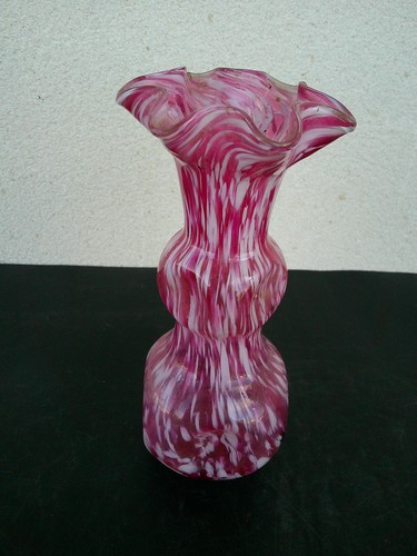 Vase verre souffle mouchete - verre,