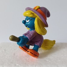 Schtroumpf Schleich 20198 2A - SORCIERE SUR BALAI - W.GERMANY 1982