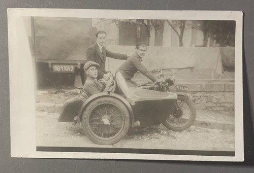 Carte photo ancienne moto side - ancienne,