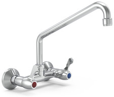 Robinet mural à deux eaux