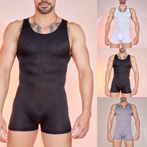 Body homme manches rayé