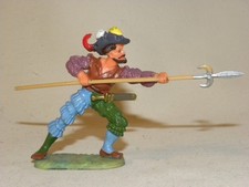 JOUET ANCIENNE FIGURINE ELASTOLIN HAUSSER EN PLASTIQUE SOLDAT LANSQUENET EN TBE