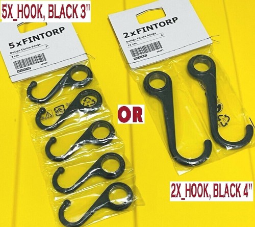 Ikea fintorp hook black - black, 2