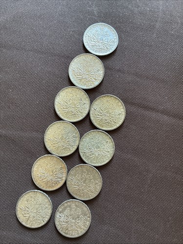 Lot pièces 5 francs - 10, de
