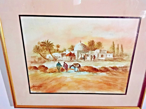 Aquarelle orientaliste signée