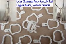Lot 20 Anneaux Pince,Crochets,Accroche Tout,Linge de Maison,Torchons, Serviettes