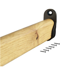 Portemanteaux Chêne Bois Rail Armoire Set Avec Support Mural Ovale Vestiaire