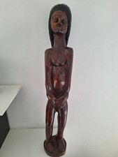 Statue sculpture african man in wood, large statuette africaine bois fétiche