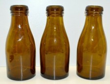 -3 ANCIENNES BOUTEILLES BOCAUX VERRE Soufflé moulé couleur AMBRE 1 LITRE TRUFFES