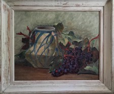 Tableau, décor aux raisins et