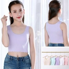 2x Fille Débardeur sans Manche Court Extensible sous Pull Caraco Basique Souple