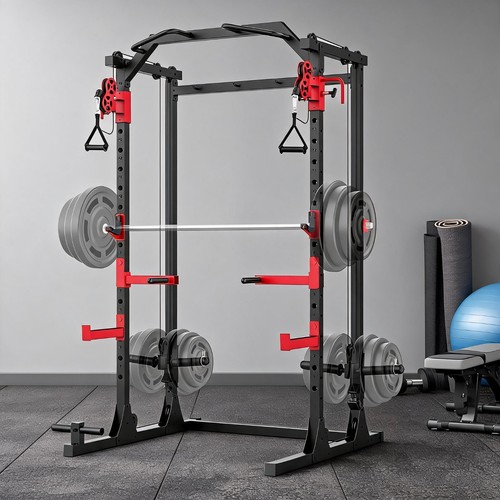 Power cage squat rack 1500lbs - power,