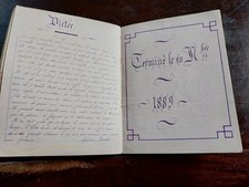 CAHIER D ECOLIER ANCIEN 1889 PENSIONNAT DES URSULINES LUCON EN PARFAIT ETAT RARE