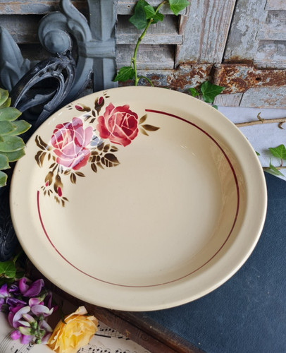 Ancien plat rond creux - ancien,