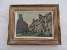 TABLEAU ANCIEN PEINTURE HUILE MARINE BRETAGNE BRETON RENE LE FORESTIER MIDY