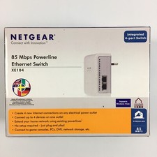 Lot 2 Prises Adaptateurs CPL Netgear Powerline Ethernet Switch XE104 / 85 Mbps