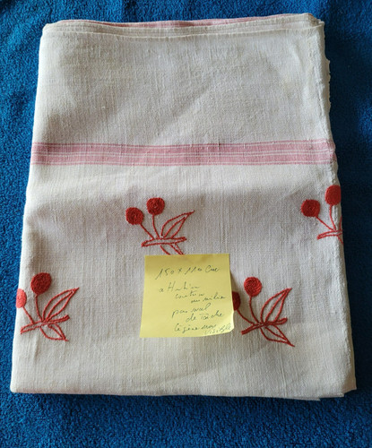 Linge ancien nappe - ancien, rectangle