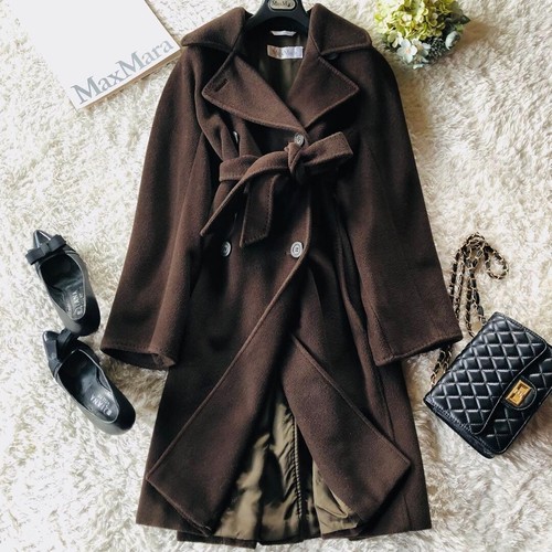 Manteau long ceinturé - , en