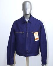 New French Vintage 1950/60s Indigo Cotton Twill Cyclist Jacket GAILLIARD Size XL