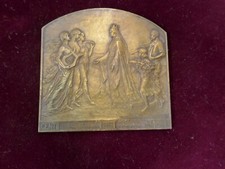 plaque medaille exposition universelle Gand,1913,C.Devreese,P 110g,75x70mm