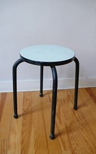 TABOURET CUISINE METAL TUBULAIRE FORMICA années 60 VINTAGE ATELIER 1960