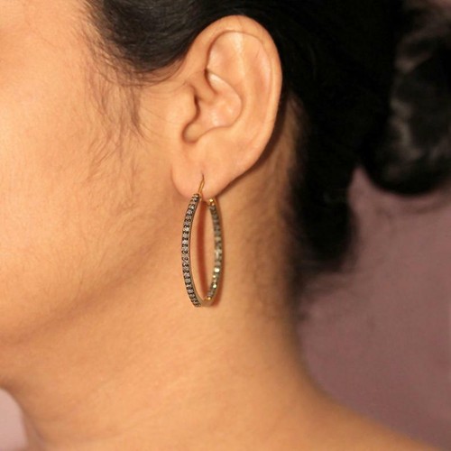Diamant pavé boucles - diamant,