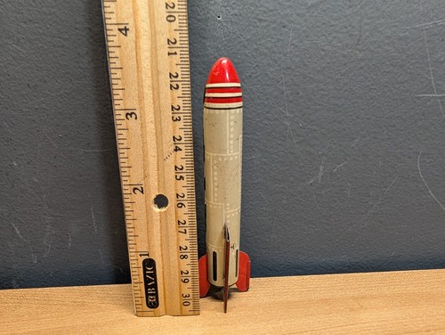 Vintage tin rocket toy - vintage,