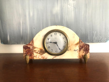 RÉVEIL, PENDULETTE 8 DAY  EN MARBRE - ART DÉCO