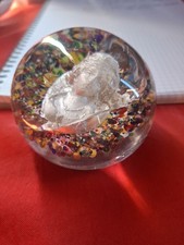 Rare Sulfure Original Presse Papier Decor Visage incrustation biscuit