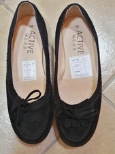 Ballerines neuves, en Cuir Velours "ACTIVE WEAR" , Noires, pointure 38