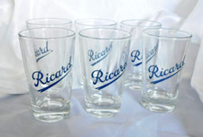 RICARD 6 VERRES MOMIE  VINTAGE  LOGO BLEU  foncé  hauteur 9.5cm