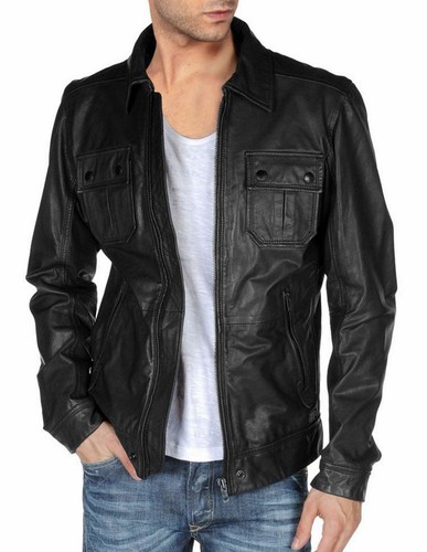 Manteau motard cuir - motard, en
