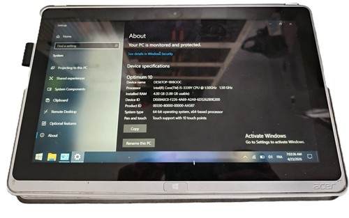 Tablette acer aspire - i5, /