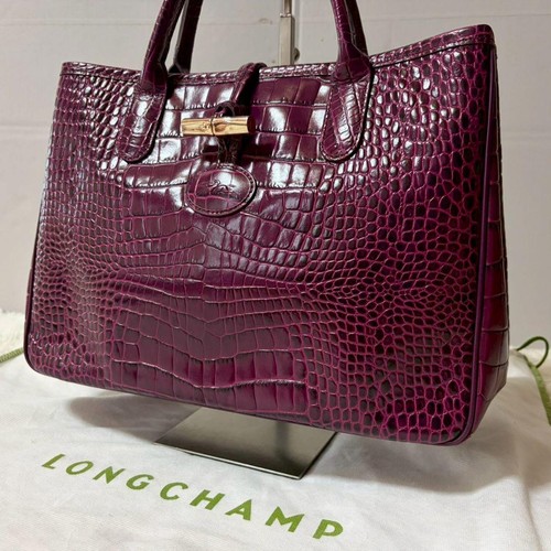 Longchamp roseau croc embossed - longchamp,