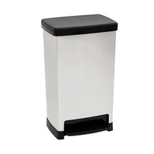 Poubelle à Pédale "Slim" 50L Argent